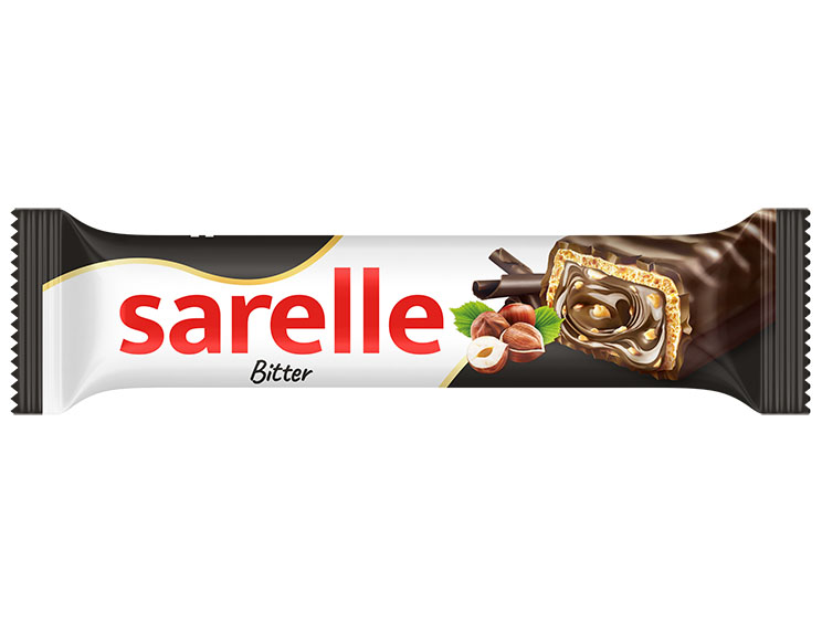 Sarelle Bitter Çikolata Kaplamalı Bitter Krema Dolgulu Fındıklı Gofret