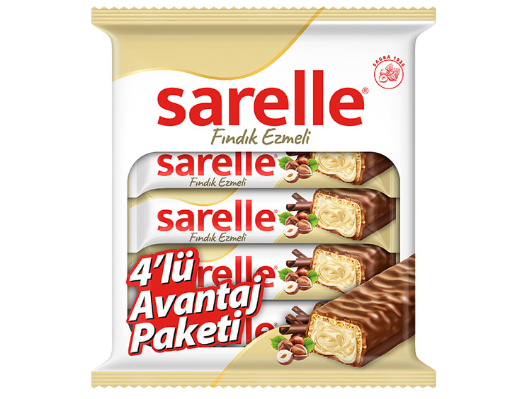 Sarelle Duo Sütlü Çikolatalı Fındıklı Dolgulu Gofret 4 Lü Poşet